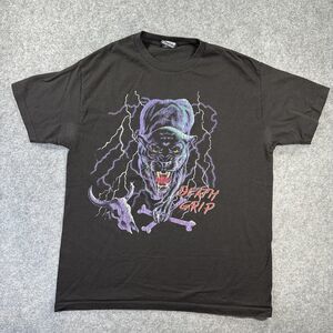 Born Dead Shirt Mens Large Black Death Grip Panther Skull Graphic Tee Gothic